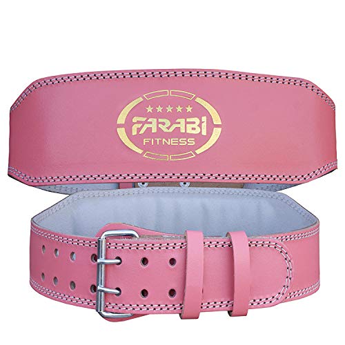 Farabi Pink Weight Lifting Belt Leather (Small) von Farabi
