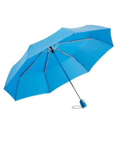 FARE Mini-Taschenschirm (cyan) - 18 Farben Premium-Regenschirm öffnet-schließt-automatisch - flexibel windsicher stabil wasserdicht Markenschirm von FARE