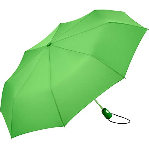 FARE Mini-Taschenschirm (hellgrün) - 18 Farben Premium-Regenschirm öffnet-schließt-automatisch - flexibel windsicher stabil wasserdicht Markenschirm von FARE