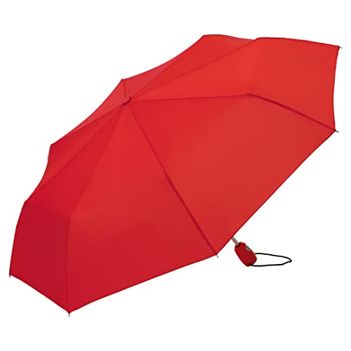 FARE Mini-Taschenschirm (rot) - 18 Farben Premium-Regenschirm öffnet-schließt-automatisch - flexibel windsicher stabil wasserdicht Markenschirm von FARE
