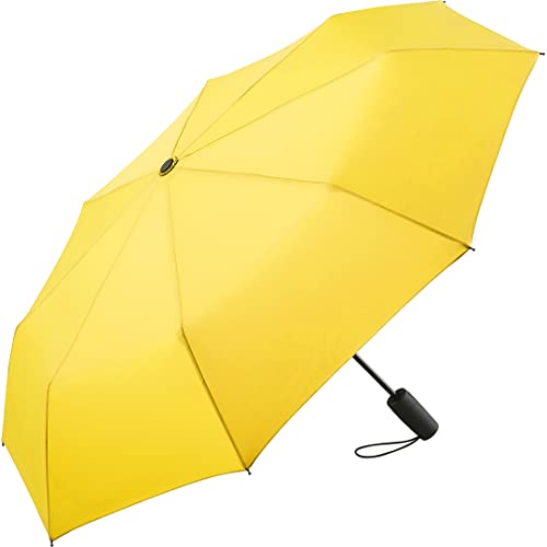 FARE Mini-Taschenschirm – Premium-Regenschirm öffnet-schließt-automatisch flexibel windsicher stabil kompakt wasserdicht; Markenschirm 60 Jahre Erfahrung aus Deutschland (gelb) von FARE