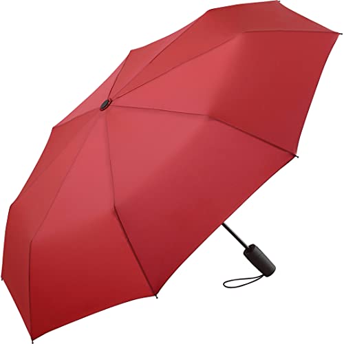 FARE Mini-Taschenschirm – Premium-Regenschirm öffnet-schließt-automatisch flexibel windsicher stabil kompakt wasserdicht; Markenschirm 60 Jahre Erfahrung aus Deutschland (rot) von FARE