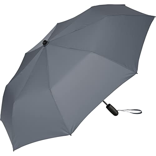 FARE Oversize-Taschenschirm Skylight (grau) - Effektvoller Regenschirm mit LED-Innenbeleuchtung und Aufhängefunktion von FARE