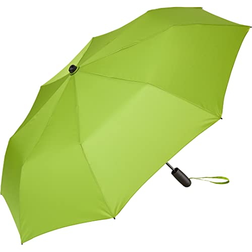 FARE Oversize-Taschenschirm Skylight (limette) - Effektvoller Regenschirm mit LED-Innenbeleuchtung und Aufhängefunktion von FARE