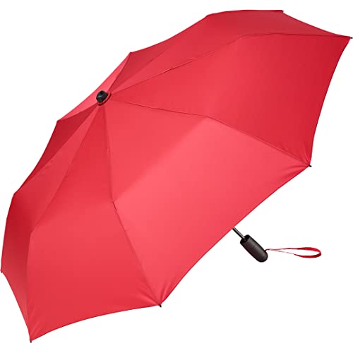 FARE Oversize-Taschenschirm Skylight (rot) - Effektvoller Regenschirm mit LED-Innenbeleuchtung und Aufhängefunktion von FARE