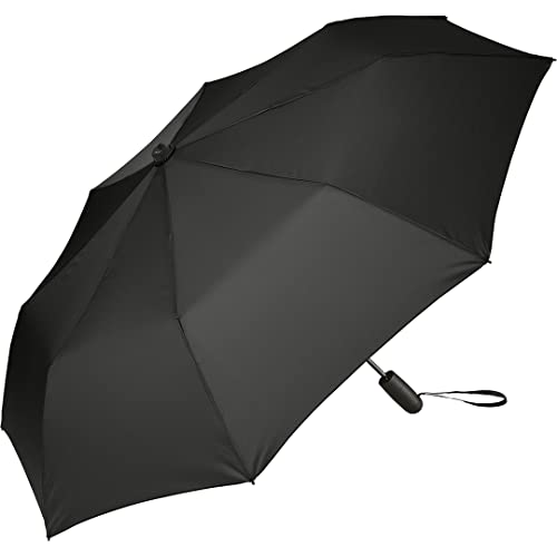 FARE Oversize-Taschenschirm Skylight (schwarz) - Effektvoller Regenschirm mit LED-Innenbeleuchtung und Aufhängefunktion von FARE