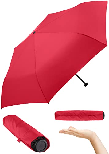 FARE Ultraleichter Mini-Taschenschirm Filigrain Only95 - Mit nur 95 Gramm der leichteste Regenschirm am Markt; Packmaß nur 20cm; perfekt für Jede Handtasche (Rot) von FARE