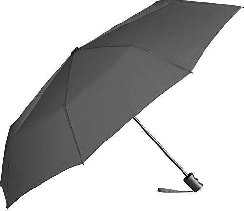 ÖkoBrella nachhaltiger Mini-Taschenschirm – 6 Farben Regenschirm Bezug aus recycelten Materialien - ökologisch sinnvoll hochwertig stabil windsicher (Grau) von FARE