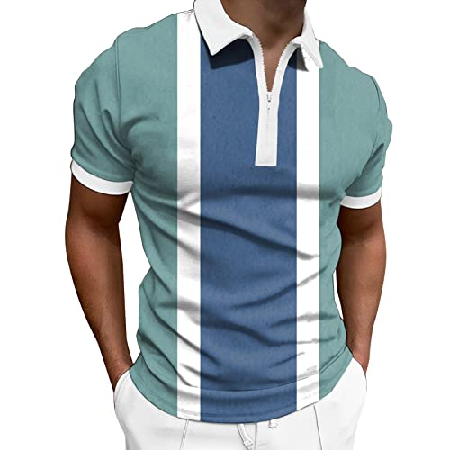 FASLOLSDP Poloshirts für Herren Kurzarm Slim-Fit Tshirt mit Reißverschluss Klassisches Männer Polohemd mit Umlegekragen Basic Freizeit Tops Leichte Casual Kurzarmshirt… von FASLOLSDP