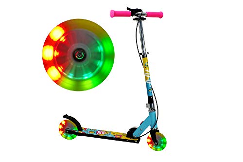 FA Sports - Velotouro Tretroller für Kinder, höhenverstellbar, mit LED-beleuchteten Rädern, Handbremse und patentiertem One-Klick-Mechanismus, für Jungen und Mädchen von FASports