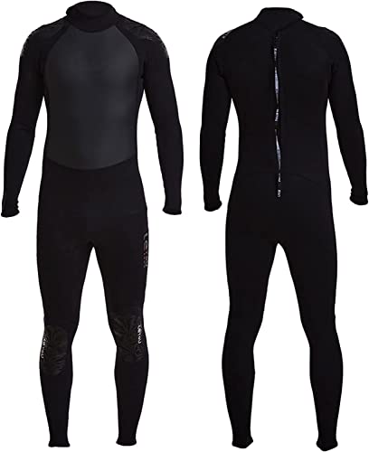 Herren-Neoprenanzüge in voller Länge, 3 mm, einteilig, Neopren-Tauchanzug, langärmelig, Neoprenanzug zum Surfen, Schwimmen, Schnorcheln, Schwarz, 3XL von FAXIOAWA