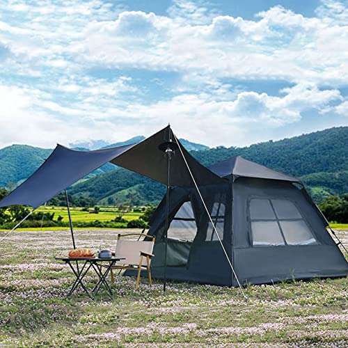 Outdoor-Doppel-Pop-up-Zelte für Camping, 4-Personen-Sofortverdunkelungszelte für Familien mit Vorraum und Überzelt, 4-Jahreszeiten-Glockenzelte für die ganze Familie, einfach zu montieren von FAXIOAWA