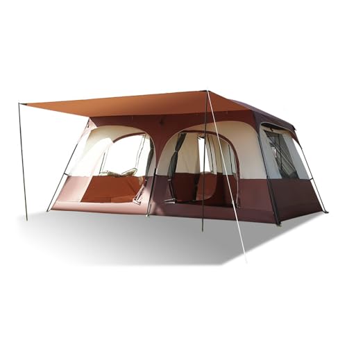Reise-Campingzelt mit 2 Zimmern, großes Familien-Kabinenzelt, atmungsaktiv und regenfest, für Outdoor-Camping, Wandern, Rucksackreisen, Strand von FAXIOAWA
