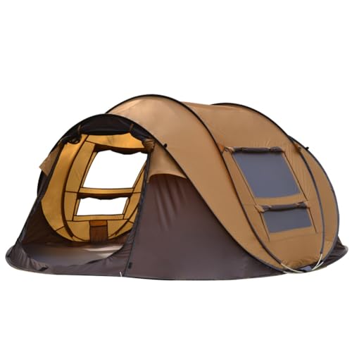 Automatisches Pop-Up-Zelt, Outdoor-Campingzelt für 3–4 Personen mit Aufhängehaken und Tragetasche, tragbarer Camping-Unterstand für Strand, Reisen, Wandern, Jagen, Angeln Brown von FAcoLL