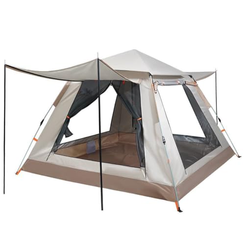 Tragbares Campingzelt, automatisch aufklappbares Zelt mit Aufbewahrungstasche und Stützstange, 3–4 Personen Outdoor-Unterstand mit 2 Netzfenstern und 2 Türen für Strand, Reisen, Wandern von FAcoLL