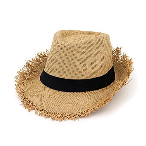 Sonnenhut Strohhut Hut Damen Stroh Sonnenhut Männer Panama Caps Sun Hat Beach Holiday Klassische Männliche Hüte Und Mützen-Khaki von FBJOMSEWZO