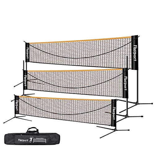 Badmintonnetz,Tennisnetz 3-6m Tragbares Volleyball Federballnetz Trainingsnetz,3 Höhen können eingestellt Werden zusammenklappbare Badminton-Netzablage,drinnen und draußen von FBSPORT