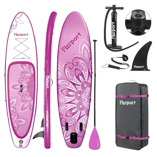 FBSPORT Aufblasbares SUP Board, Stand Up Paddling Board, Aufblasbare Stand Up Paddle Board für Stand-Up Paddling 15CM Dick, Surfbrett Kit mit Verstellbares Aluminium SUP Paddel+Handpumpe von FBSPORT