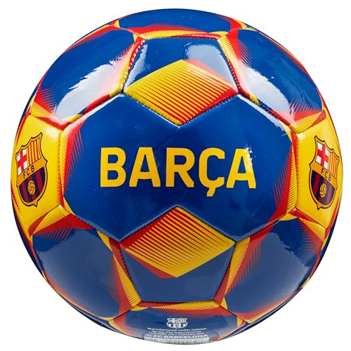 FC Barcelona Fussball Ball, Offiziell Lizenzierter Club Soccer Ball, Fussball Grösse 3, 4 oder 5, Fussball Geschenke für Fans (Blau, Größe 4) von FC Barcelona