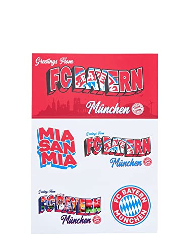 FC Bayern München Aufkleberkarte - Bunte Schriftzüge & Logo - 5er Set Aufkleber Sticker FCB von FC Bayern München