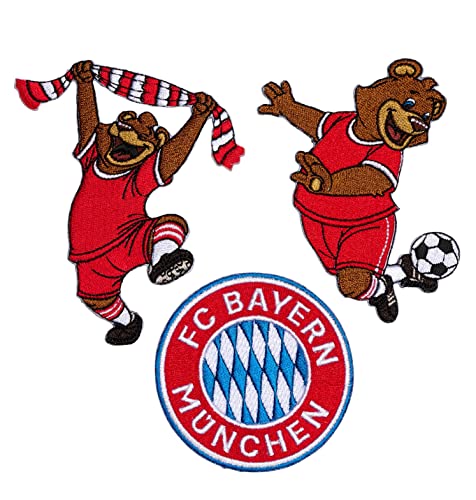 FC Bayern München Aufnäher - 3er Set - Patch FCB - Plus gratis 1 x FCB Autogrammkarte unserer Wahl von FC Bayern München