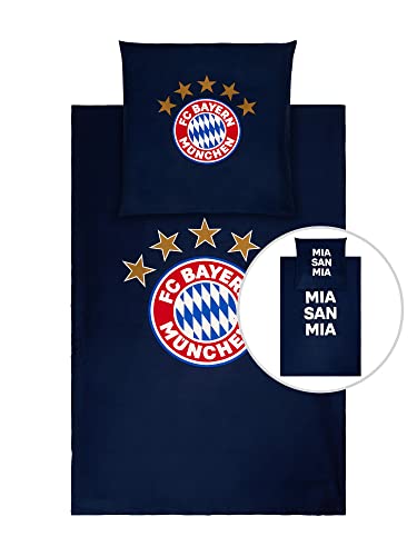 FC Bayern München Bettwäsche Glow in The Dark | 135x200 | Navy von FC Bayern München