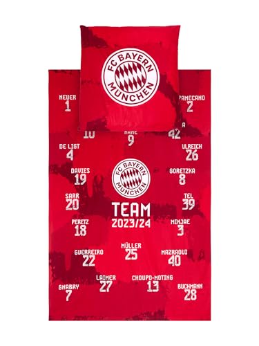 FC Bayern München Bettwäsche Signature 2023-24 | Rot | Maße: 135x200 cm von FC Bayern München