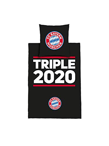 FC Bayern München Bettwäsche Triple 2020 Decke: 200 x 135cm; Kissen: 80x80 cm von FC Bayern München