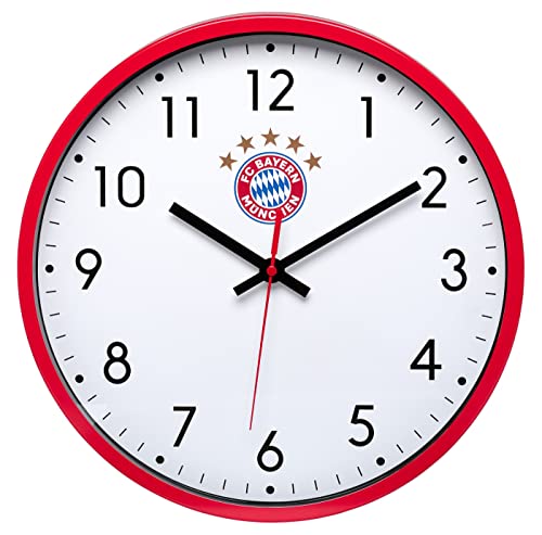 FC Bayern München Wanduhr - Logo - rot/weiß Uhr Ø 30 cm Wall Clock FCB von FC Bayern München