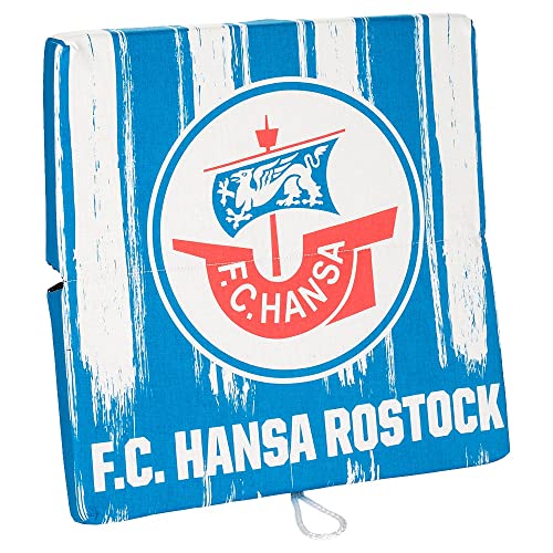 FC Hansa Rostock Sitzkissen Kissen Sitzklappkissen Klappkissen ** Streifen **, 222739, mehrfarbig von Zippo