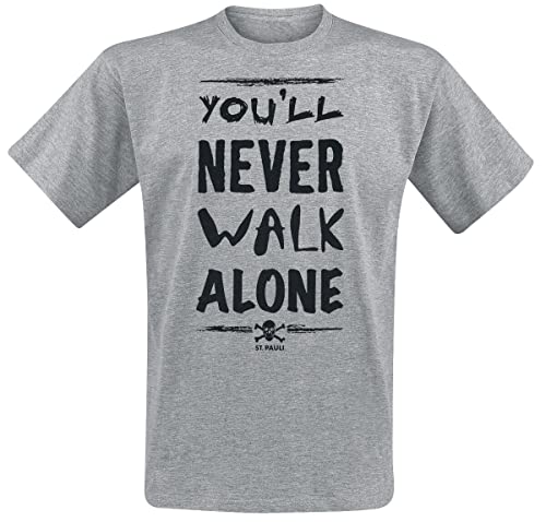 FC St. Pauli T-Shirt You'll Never Walk Alone Grau Schwarz (L) von FC St. Pauli