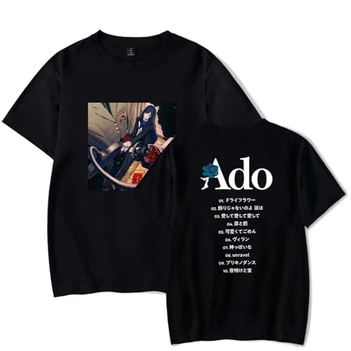FCJKMNM ADO T Shirt Unisex Hip Hop Print Kurzarm T-Shirt Männer Frauen Streetwear Sommer Harajuku Tops XXS-4XL-Black||XXS von FCJKMNM