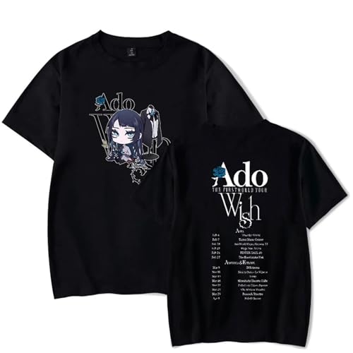 FCJKMNM ADO Wish World Tour T-Shirt Unisex 2D Printed T-Shirt Streetwear Sommer Casual Loose Tops Männer Frauen Sport Kurzarm XXS-4XL-White||XXS von FCJKMNM