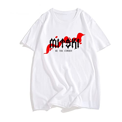 FCJKMNM Mitski Be The Cowboy Musik Poster T-Shirt Mitski Letter Print T-Shirt Kreative Trendy Retro Kurzarm Tops Für Männer/Frauen XXS-4XL-White 1||4XL von FCJKMNM