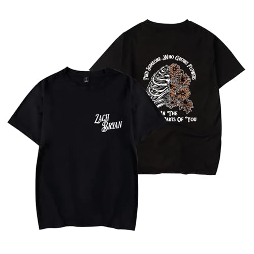 FCJKMNM Singer Zach Bryan Tour T-Shirt 2D Druck T Shirt Kreative Trending Vintage Streetwear Kurzarm Für Männer Frauen XXS-4XL-White||XXS von FCJKMNM