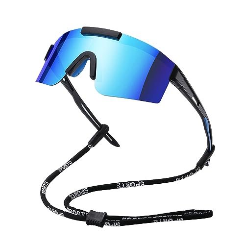 FDEETY Fahrradbrille Sonnenbrille Outdoor Sports Polarisierte Sonnenbrille Sportbrille für für Herren und Damen Rennrad Radfahren Biking Laufen Enduro mit UV400 Schutz (Eisblau) von FDEETY