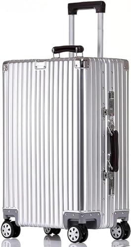 FDSGEEE Reisekoffer Koffer aus Aluminium-Magnesium-Legierung, Boarding-Trolley, Passwort-Box, Aluminiumrahmen, Gepäck, einfacher tragbarer Reisekoffer Weichschalenkoffer(Size:20in,Color:A) von FDSGEEE