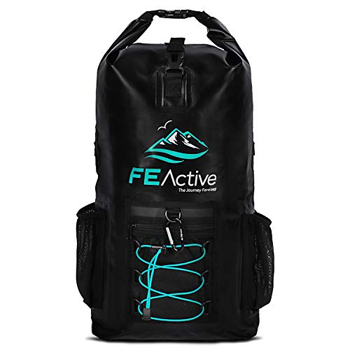 FE Active Dry Bag Trockenrucksack - 20L umweltfreundlicher Wanderrucksack. Wasserdichter Packsack für Camping & Angel-Zubehör. Trockensack für Strand, Kayak & Bootfahren | in Kalifornien USA entworfen von FE Active