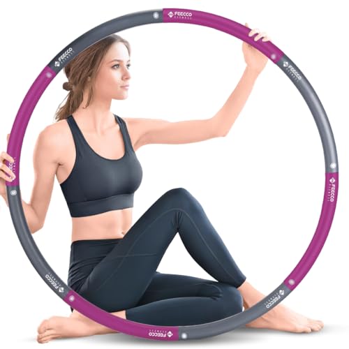FEECCO Hula Hoop Reifen Erwachsene - hullahub Reifen zum abnehmen - 1~2.3kg Gewichtsoptionen von FEECCO FITNESS