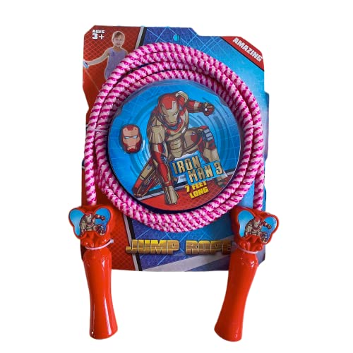 FEIFEI'S BOW Springseil Prinzessin Superheld Kinder Mädchen Jungen Springseil Baumwolle Springseil Verstellbares Seil Outdoor Übung (Iron Man) von FEIFEI'S BOW