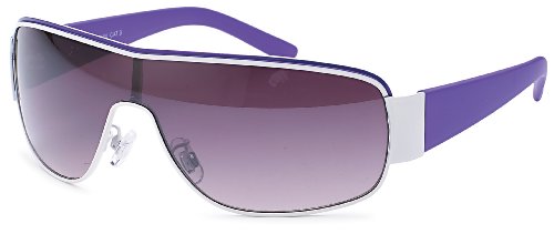 FEINZWIRN Designer Visor Sonnenbrille mit Monoscheibe und Verlaufsglas Unisex Sonnenbrillen (lila) von FEINZWIRN