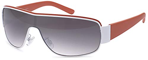 FEINZWIRN Designer Visor Sonnenbrille mit Monoscheibe und Verlaufsglas Unisex Sonnenbrillen (orange) von FEINZWIRN