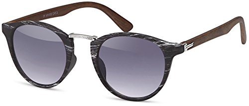 FEINZWIRN Sonnenbrille in edler Optik und einem Hauch von Vintage Look (Holzoptik-Black) von FEINZWIRN