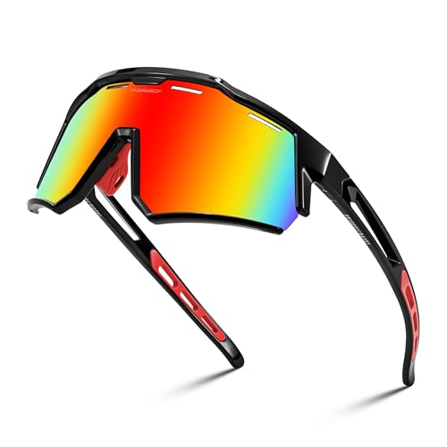FEISEDY Fahrradbrille Polarisiert für Herren Damen TR90 Rahmen Sport Sonnenbrille Verspiegelt Sportbrille mit UV400 Schutz B4151 von FEISEDY