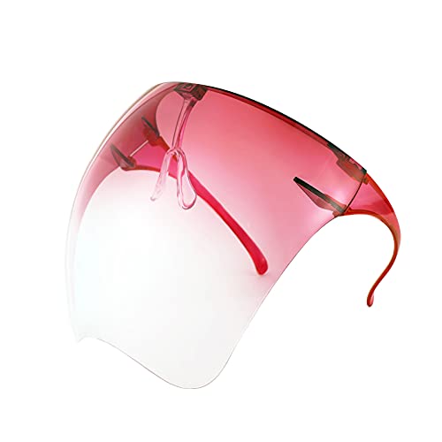FEISEDY Gesichtsschutz Visierbrillen Oversized Schild Sonnenbrille UV400, Gespiegelt Flat Top Futuristischer Gesichtsabdeckung Sonnenbrillen für Herren Damen B2781 (007 Farbverlauf Rosa, 160) von FEISEDY