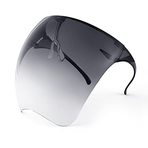 FEISEDY Gesichtsschutz Visierbrillen Oversized Schild Sonnenbrille UV400, Gespiegelt Flat Top Futuristischer Gesichtsabdeckung Sonnenbrillen für Herren Damen B2781 von FEISEDY