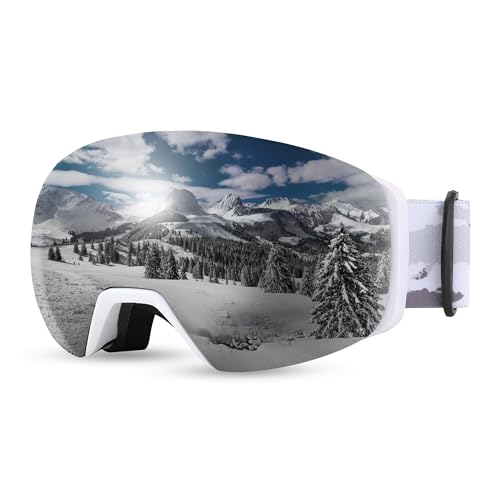 FEISEDY Skibrille OTG Herren Damen mit Magnetische Wechselglas 100% UV-Schutz Antibeschlag Snowboard Brille Schneebrille für Brillenträger Skifahren Radfahren Winter Outdoor Sport B0020 von FEISEDY