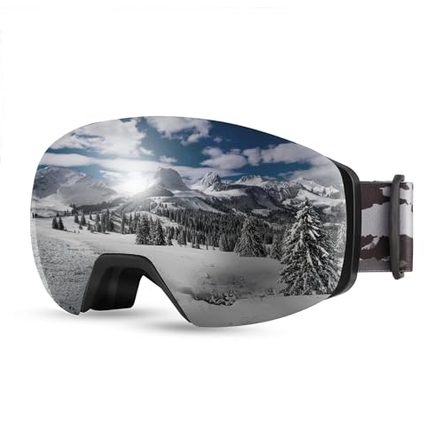 FEISEDY Skibrille OTG Herren Damen mit Magnetische Wechselglas 100% UV-Schutz Antibeschlag Snowboard Brille Schneebrille für Brillenträger Skifahren Radfahren Winter Outdoor Sport B0020 von FEISEDY