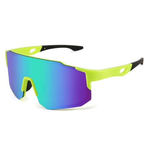 FEISEDY Sport Sonnenbrille Herren Damen Fahrradbrille Radbrille Verspiegelt Sportbrille für MTB Rennrad Radfahren Biking Laufen Enduro mit UV400 Schutz B2388 von FEISEDY