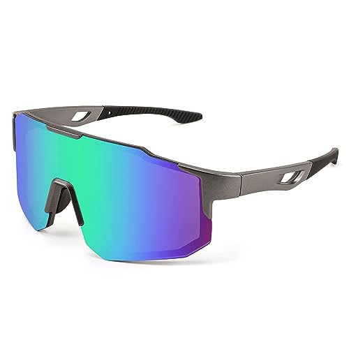 FEISEDY Sport Sonnenbrille Herren Damen Fahrradbrille Radbrille Verspiegelt Sportbrille für MTB Rennrad Radfahren Biking Laufen Enduro mit UV400 Schutz B2388 von FEISEDY